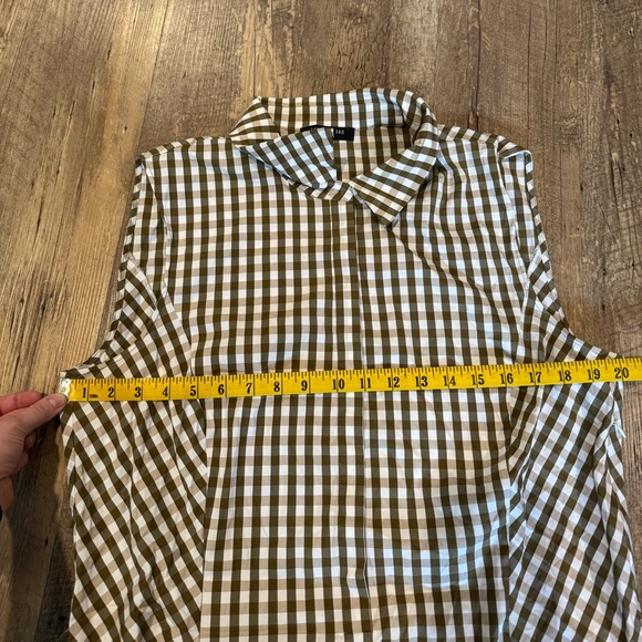 Lafayette 148 New York Checkered Asymmetrical Tie Front Dress - Picture 5 of 6